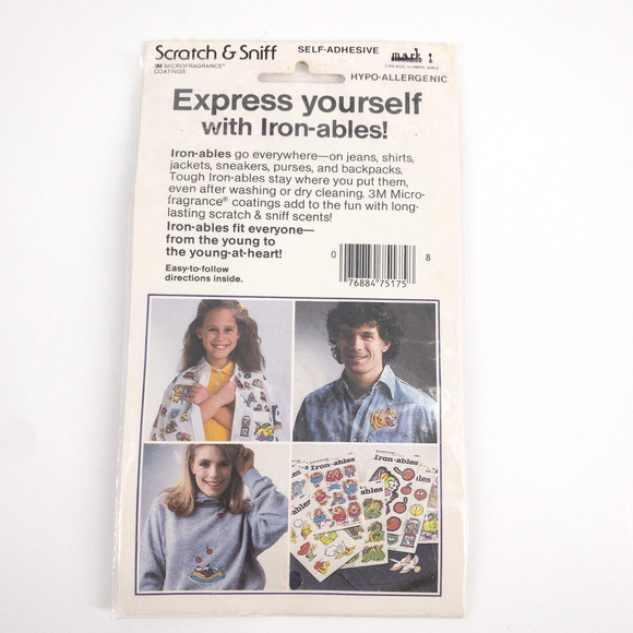 Vintage Ironables Scratch & Sniff Butterfly Heart Patches Iron On Morgan 1983 - Picture 2 of 2